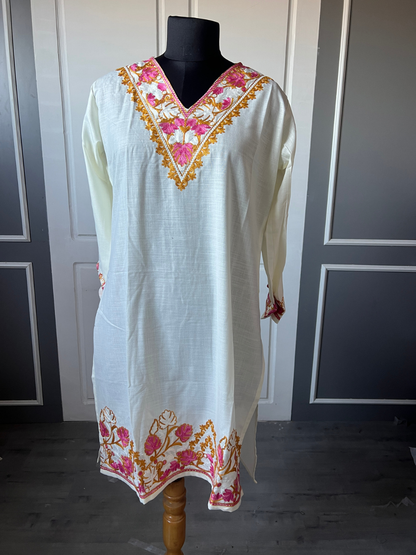 Kashmir Aari cotton Co-Ord Set | Light Gray