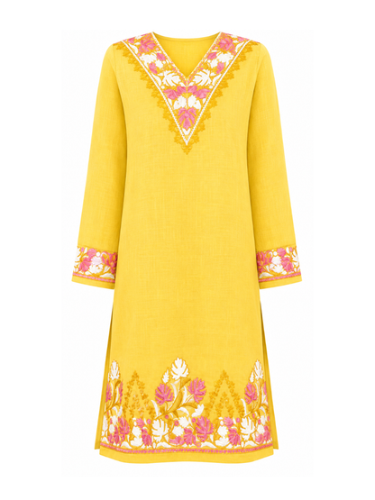 Noor : Aari embroidery summer Co-Ord Set | Gold