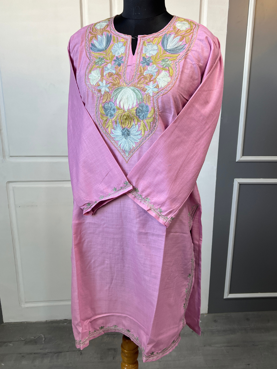 Kashmir Aari cotton Co-Ord Set | Vintage Pink