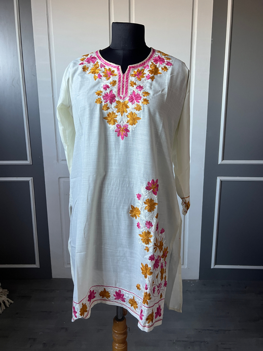Kashmir Aari cotton Co-Ord Set | Light Gray