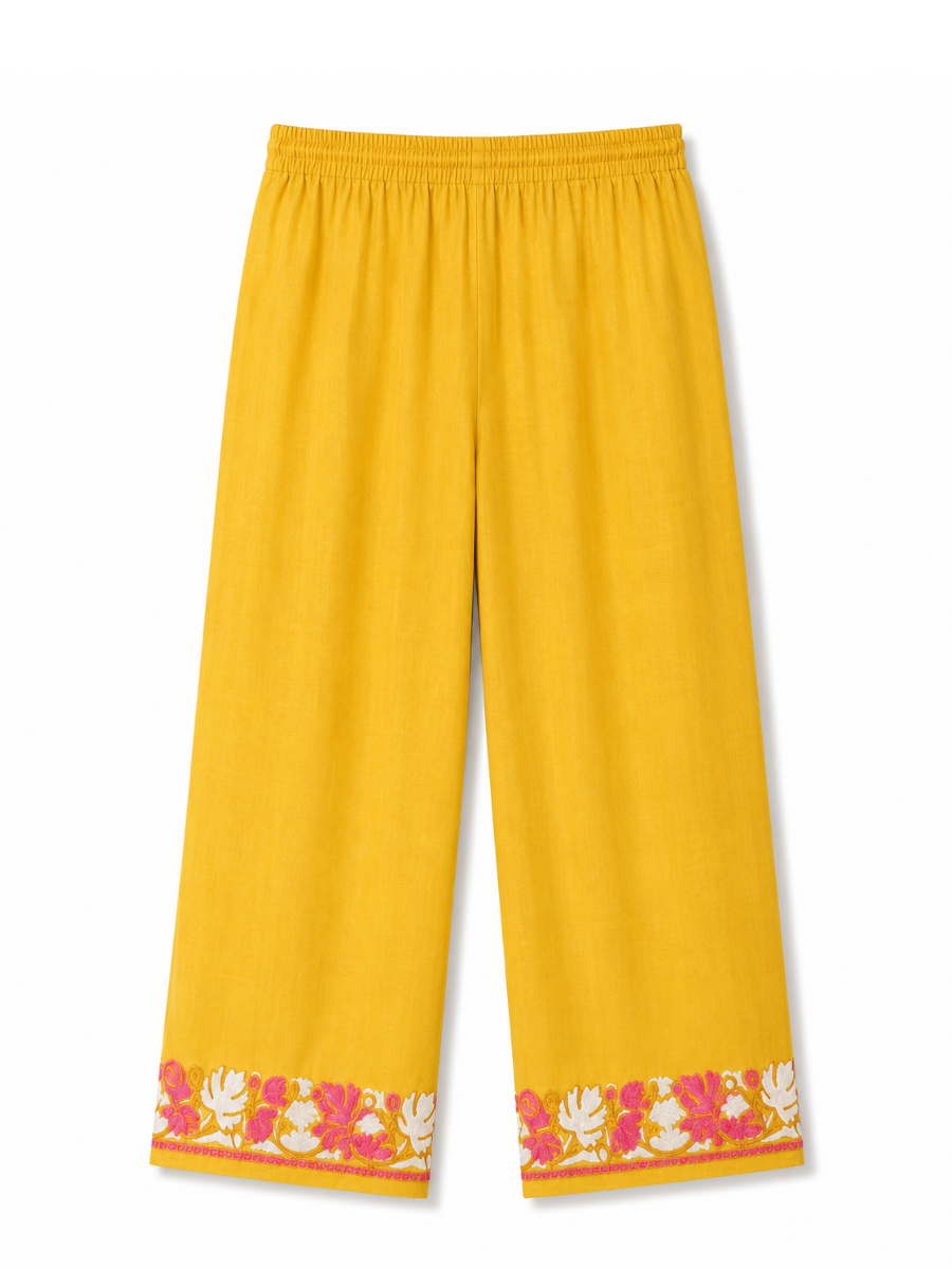 Noor : Aari embroidery summer Co-Ord Set | Gold