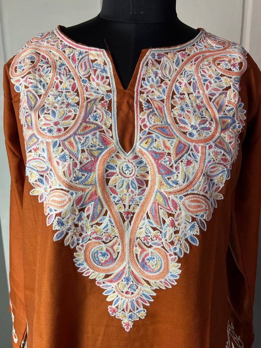 Noor : Aari embroidery summer kurti | Bronze