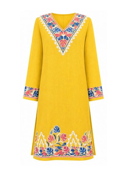 Noor : Aari embroidery summer Co-Ord Set | Gold