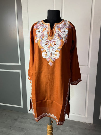 Noor : Aari embroidery summer kurti | Bronze