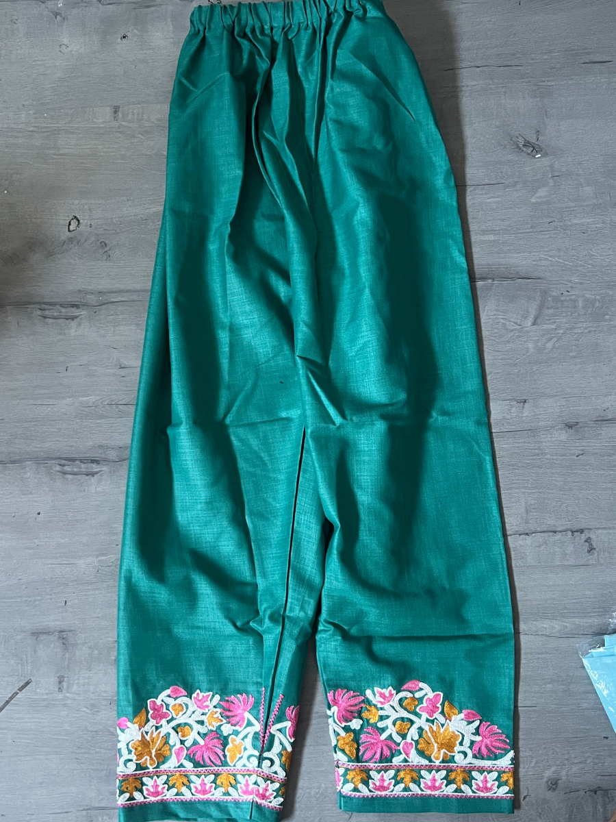 Kashmir Aari cotton Co-Ord Set | Dark Teal