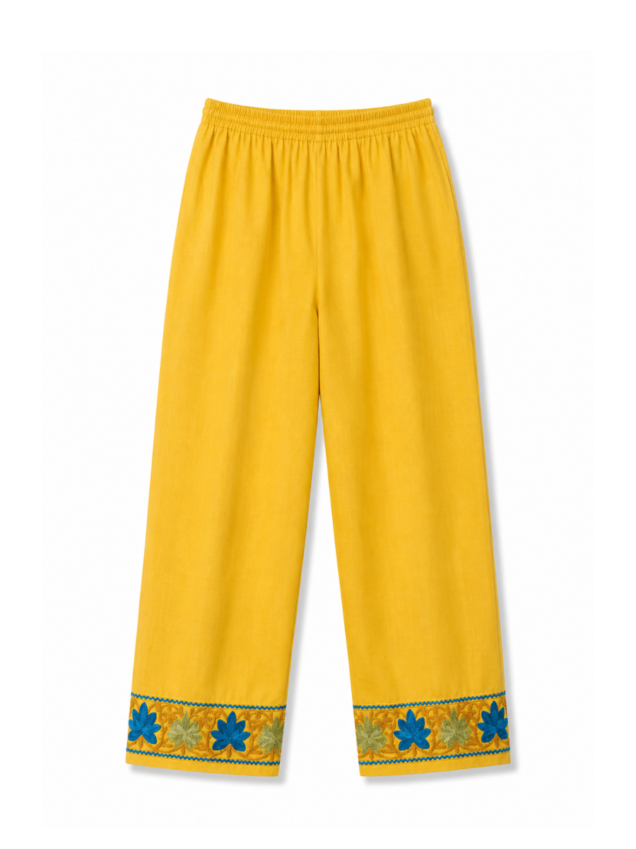 Noor : Aari embroidery summer Co-Ord Set | Gold
