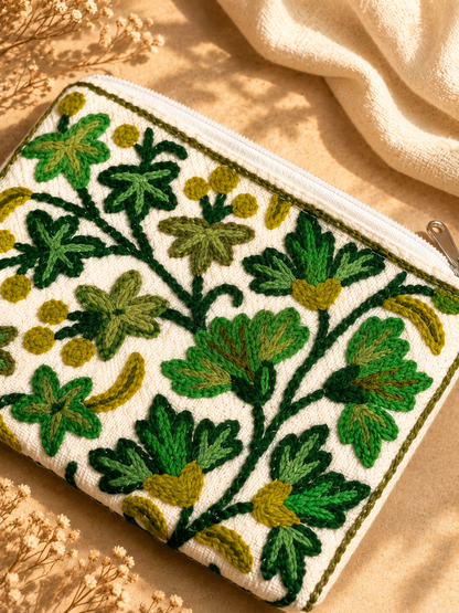 Meadow Bloom Embroidered Pouch