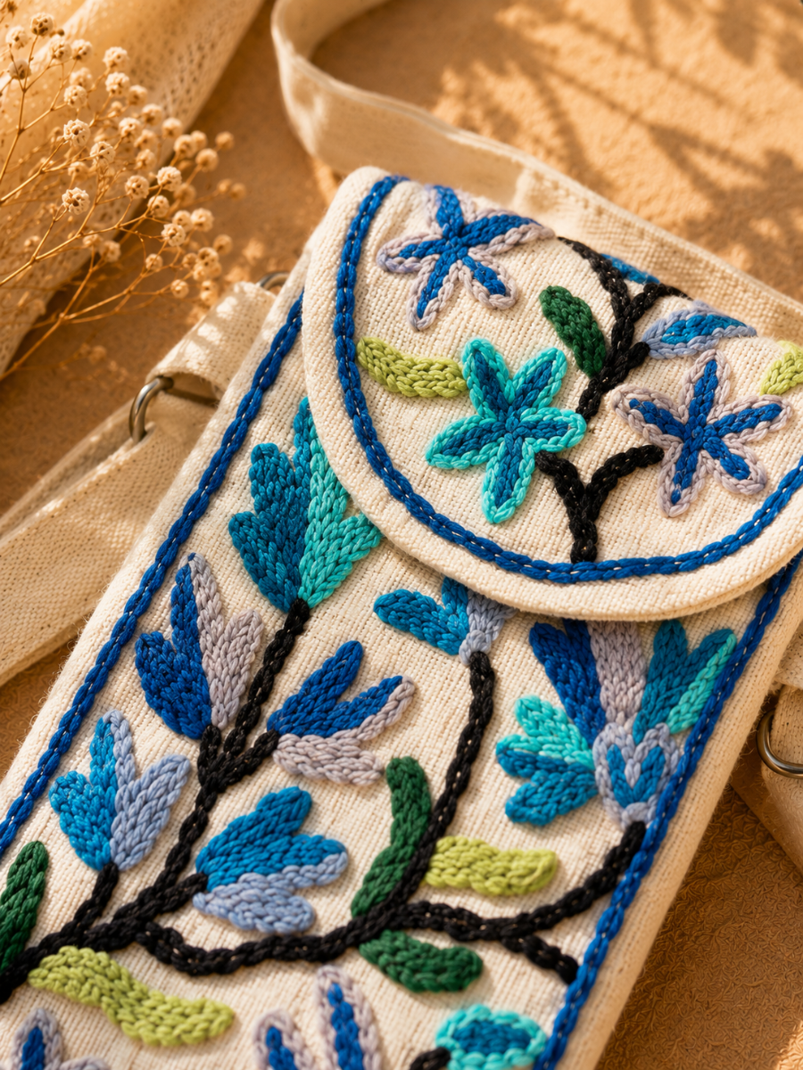 Kashmiri Embroidered Floral Sling Bag