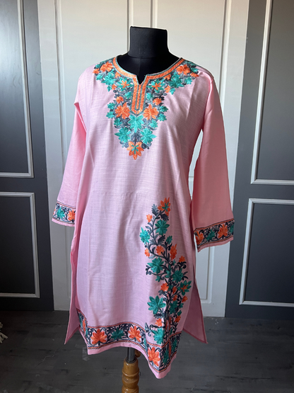 Kashmir Aari cotton Co-Ord Set | Pink