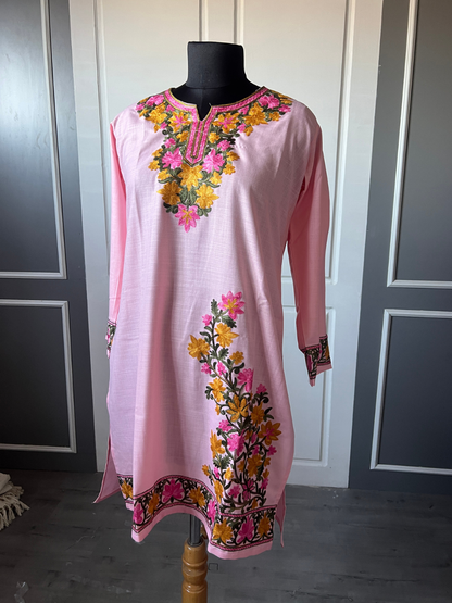 Kashmir Aari cotton Co-Ord Set | Pink