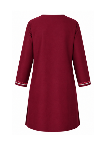 Noor : Aari embroidery summer kurti | Dark Red