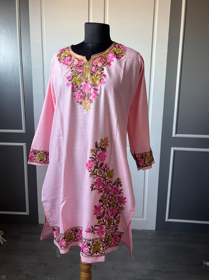 Kashmir Aari cotton Co-Ord Set | Pink