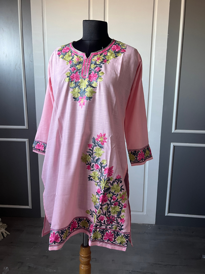 Kashmir Aari cotton Co-Ord Set | Pink