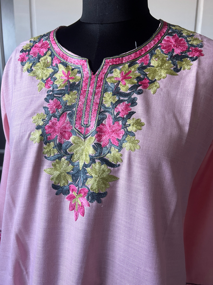 Kashmir Aari cotton Co-Ord Set | Pink