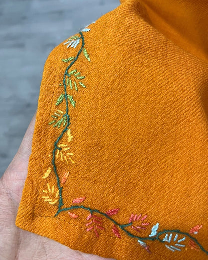 Meeras: Hand-Embroidered Raffel Phiran | Amber