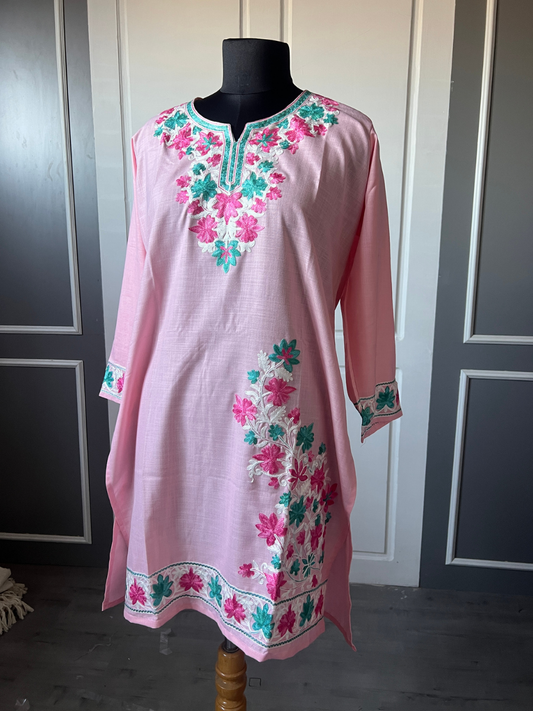 Kashmir Aari cotton Co-Ord Set | Pink