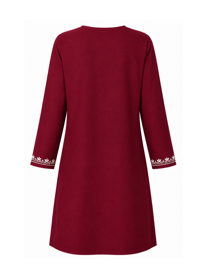 Noor : Aari embroidery summer kurti | Dark Red