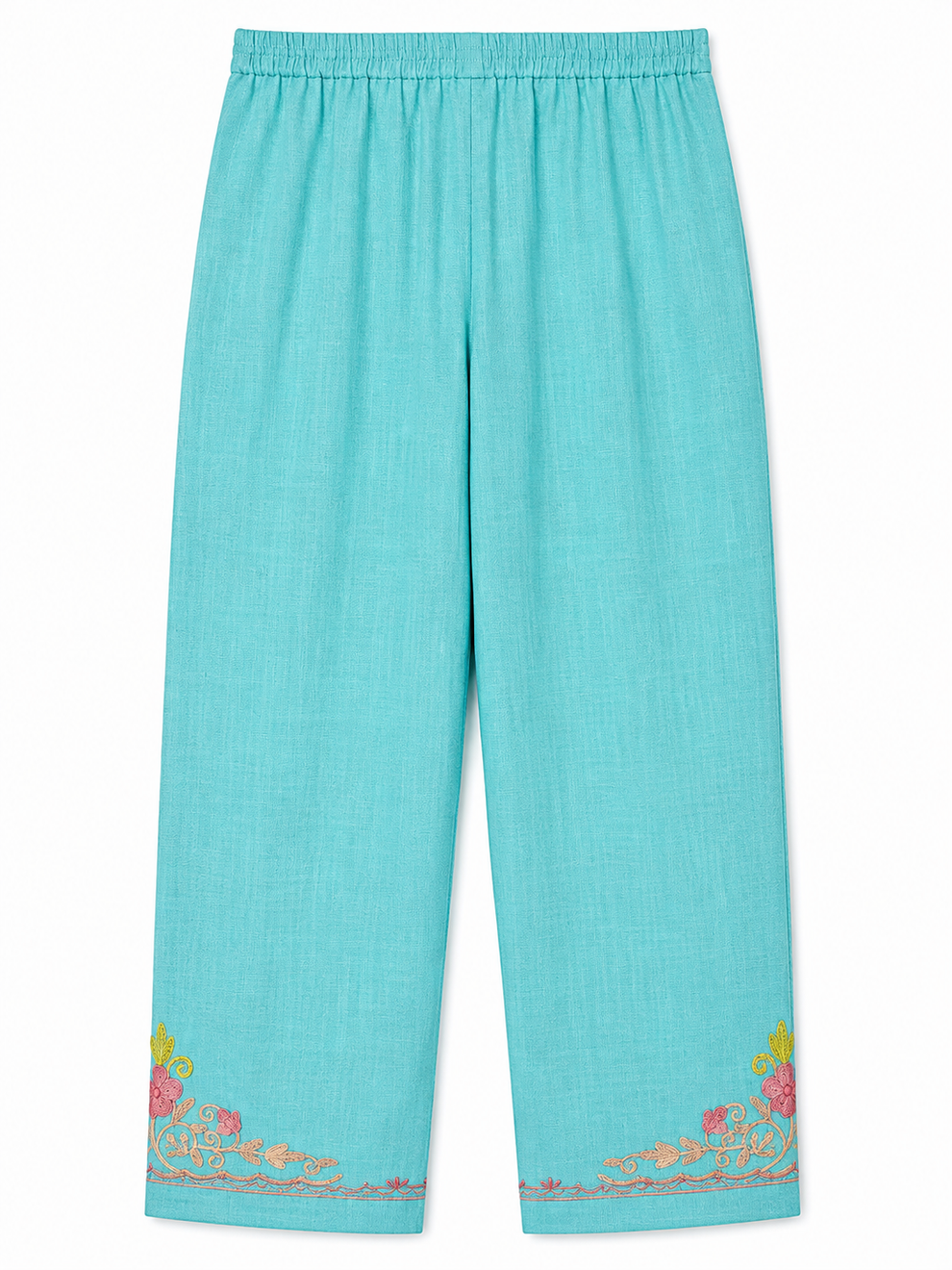 Kashmiri Manual Aari worked cotton Co-Ord Set | Ocean Breeze