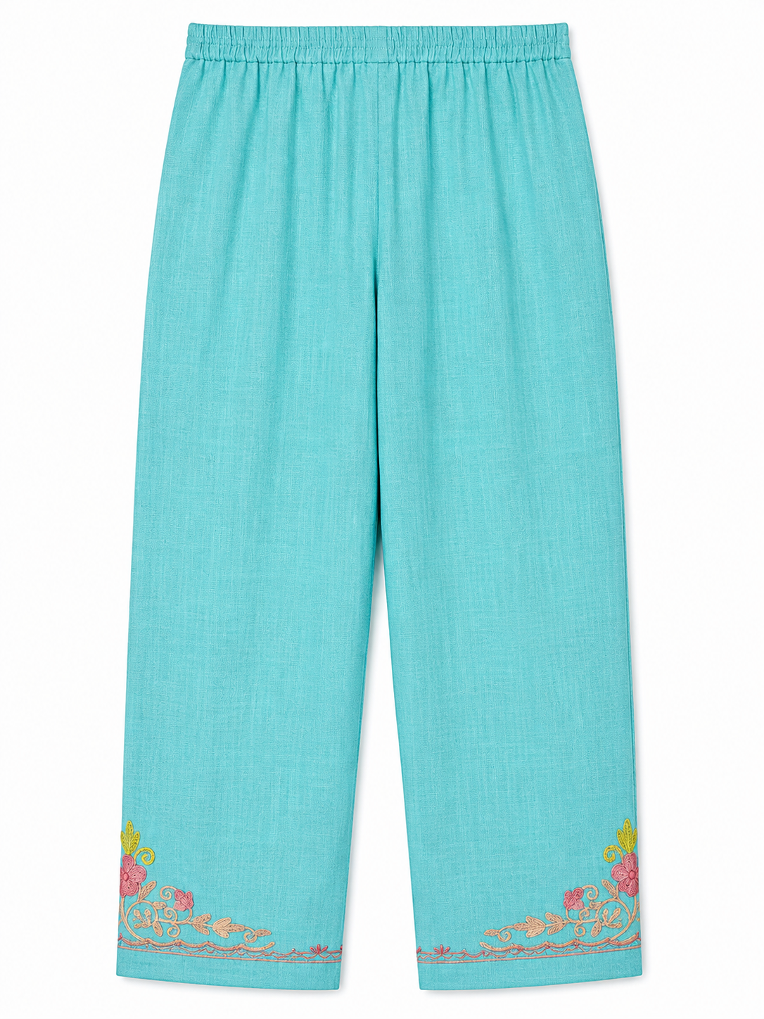 Kashmiri Manual Aari worked cotton Co-Ord Set | Ocean Breeze