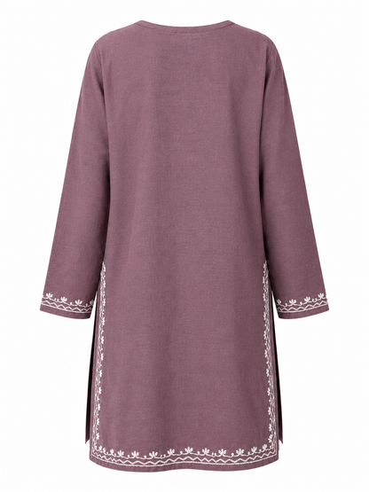Noor : Aari embroidery summer kurti | Dark Purple