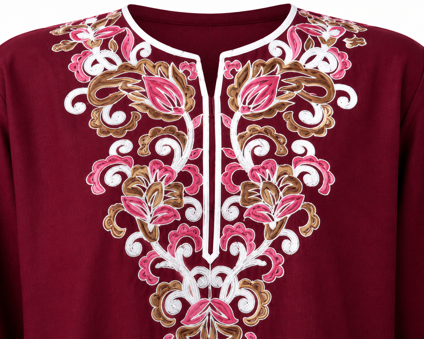 Noor : Aari embroidery summer kurti | Dark Red