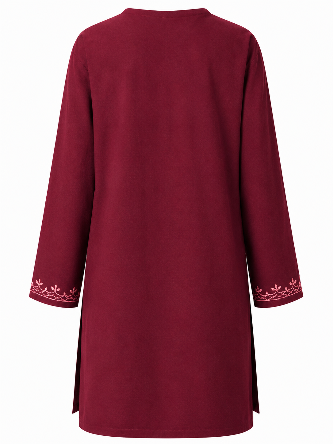 Noor : Aari embroidery summer kurti | Dark Red