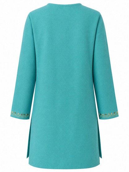 Noor : Aari embroidery summer kurti | Dark Teal