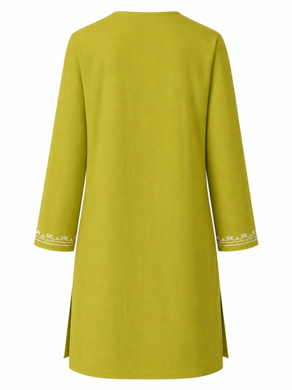 Noor : Aari embroidery summer kurti | Dark Yellow
