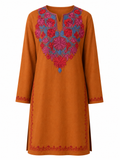 Noor : Aari embroidery summer kurti | Desert Rust