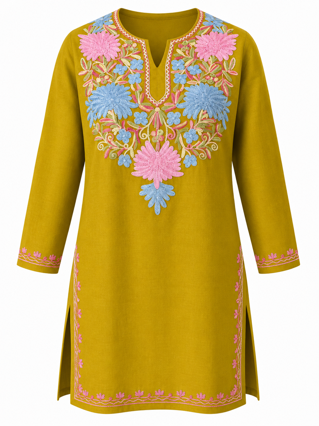Noor : Aari embroidery summer kurti | Gold