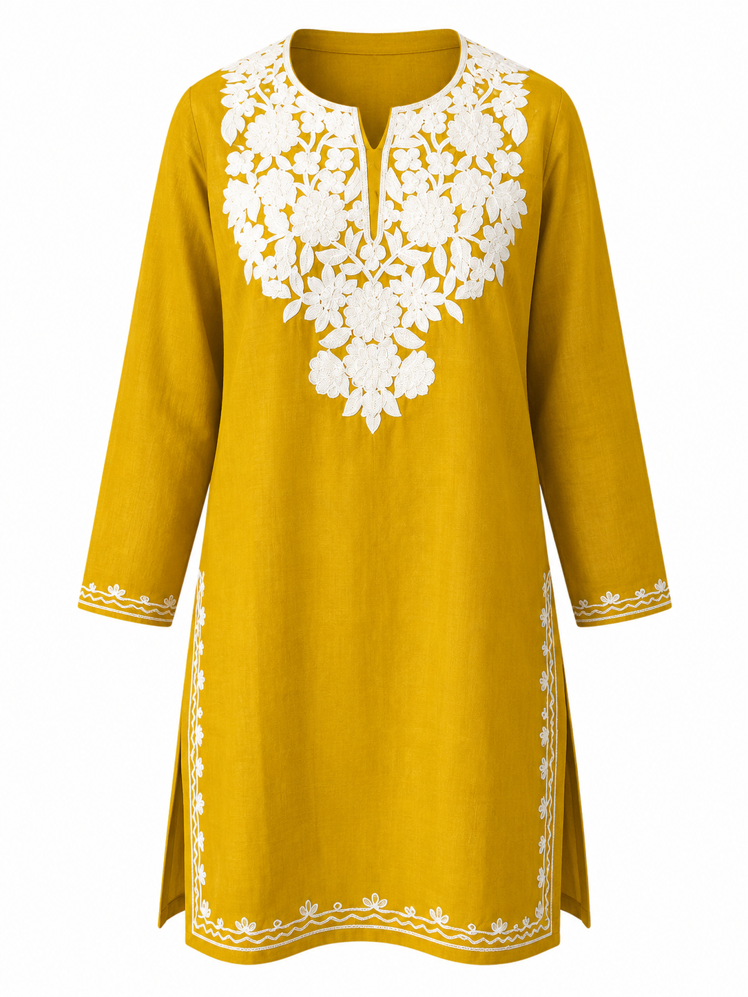 Noor : Aari embroidery summer kurti | Gold