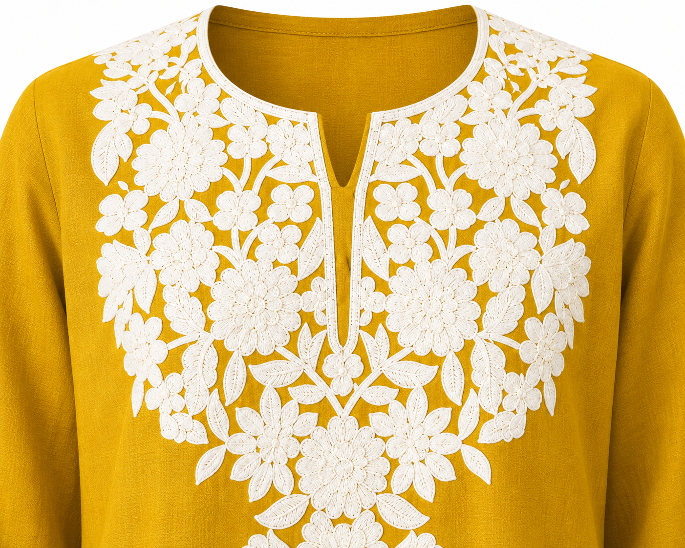 Noor : Aari embroidery summer kurti | Gold