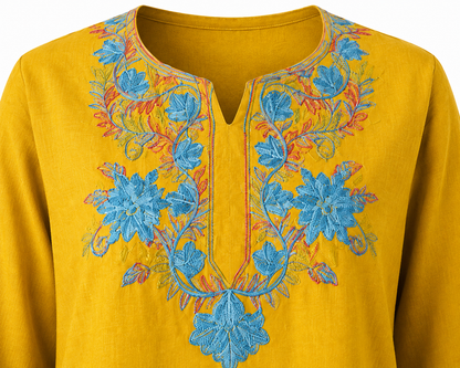 Noor : Aari embroidery summer kurti | Gold