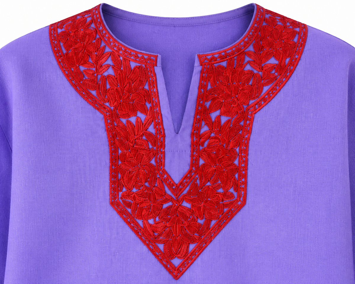 Noor : Aari embroidery summer kurti | Lavender
