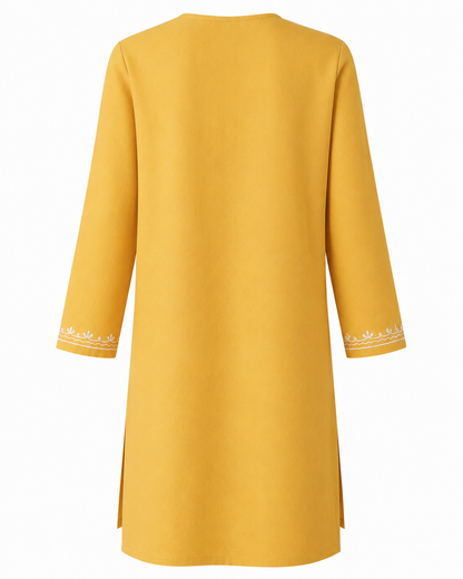 Noor : Aari embroidery summer kurti | Light Yellow
