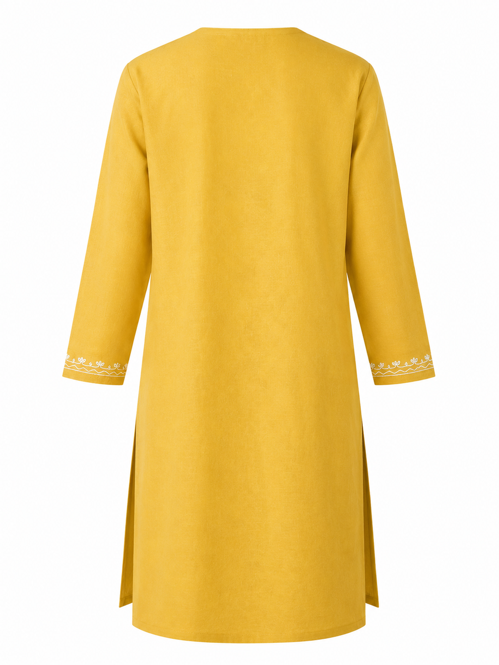 Noor : Aari embroidery summer kurti | Mustard