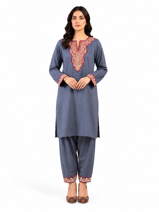 Boti Tila Summer Co-Ord set |Blue Gray