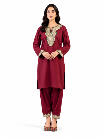 Boti Tila Summer Co-Ord set |Dark Red