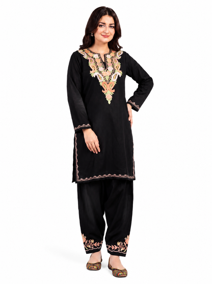 Kashmir Aari cotton Co-Ord Set | Ebony
