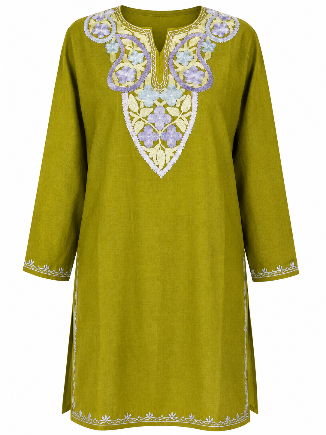 Kashmir Aari cotton Co-Ord Set | Dark Yellow