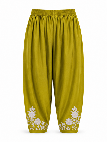 Kashmir Aari cotton Co-Ord Set | Dark Yellow
