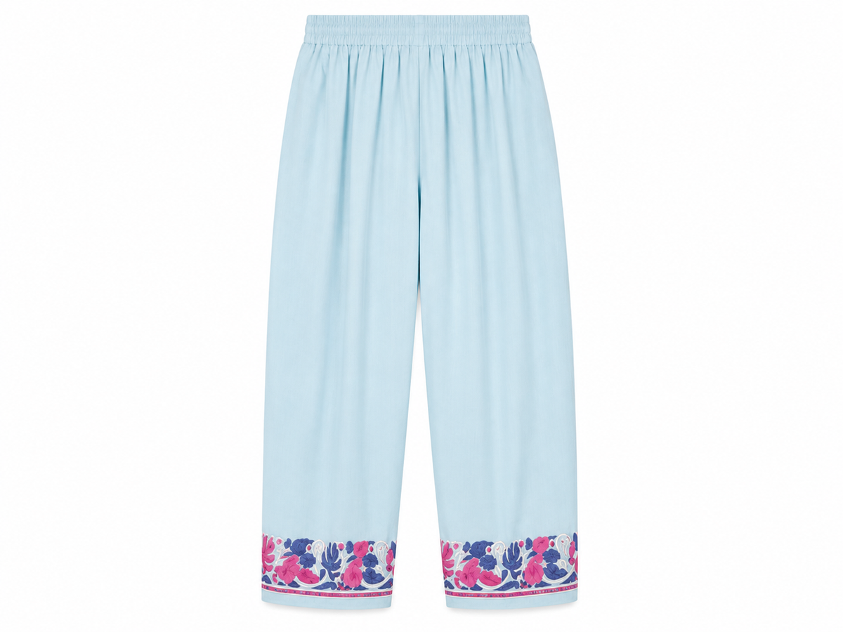 Noor : Kashmiri Aari embroidery summer Co-Ord Set | Aqua