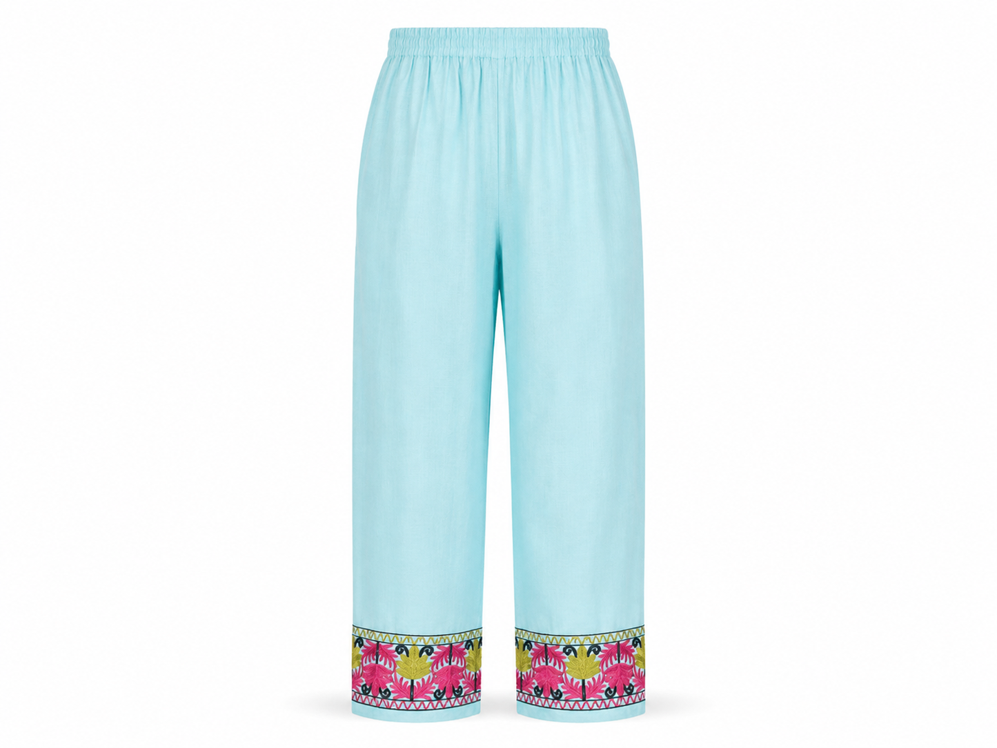 Noor : Kashmiri Aari embroidery summer Co-Ord Set | Aqua
