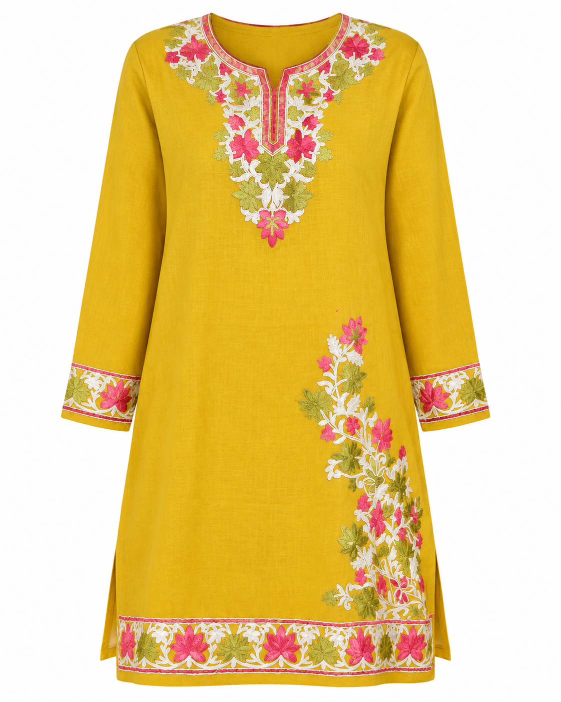 Noor : Aari embroidery summer Co-Ord Set | Gold