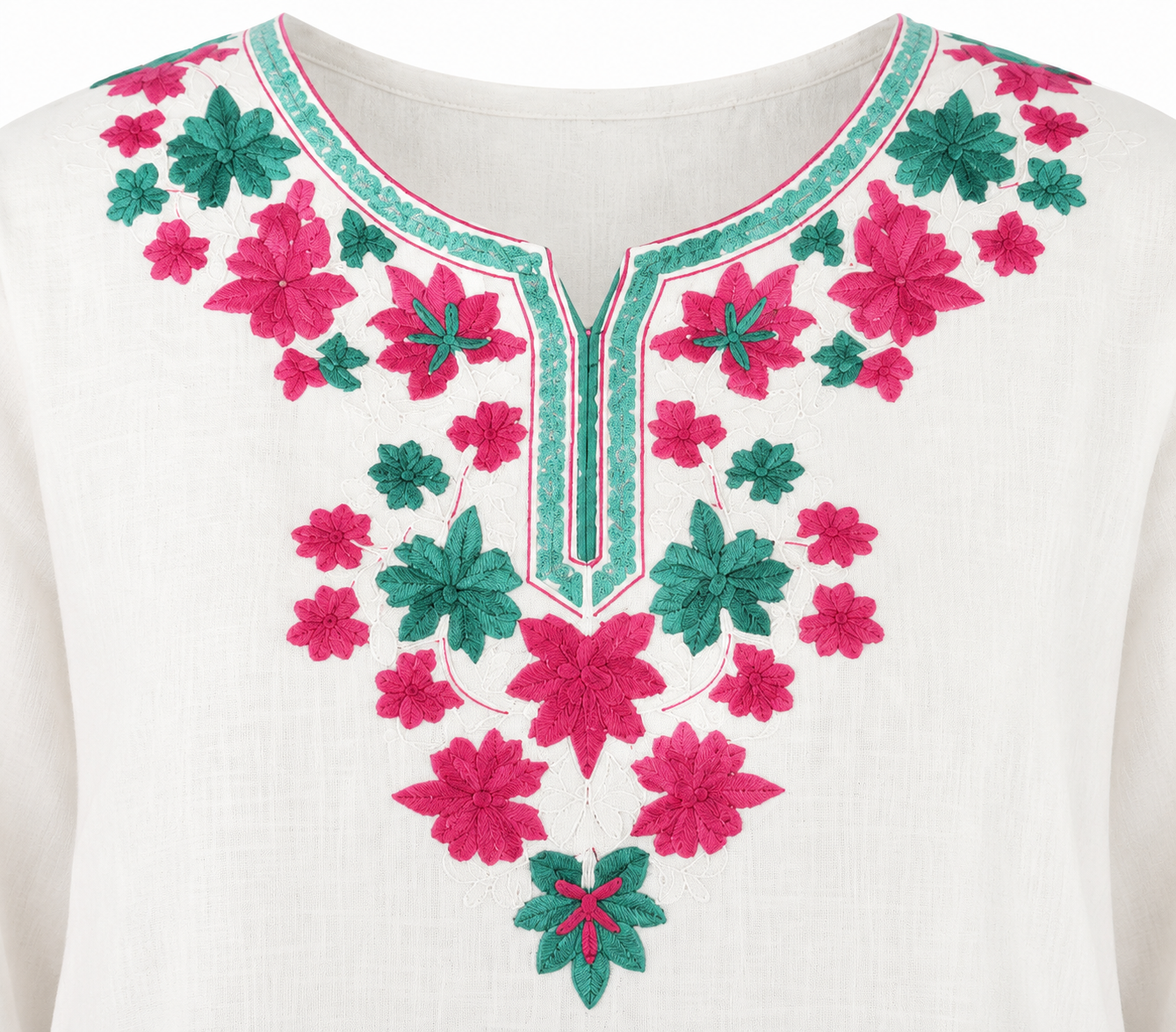 Kashmir Aari cotton Co-Ord Set | Light Gray