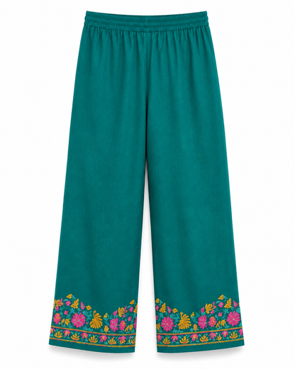 Kashmir Aari cotton Co-Ord Set | Dark Teal