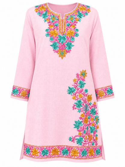 Kashmir Aari cotton Co-Ord Set | Pink