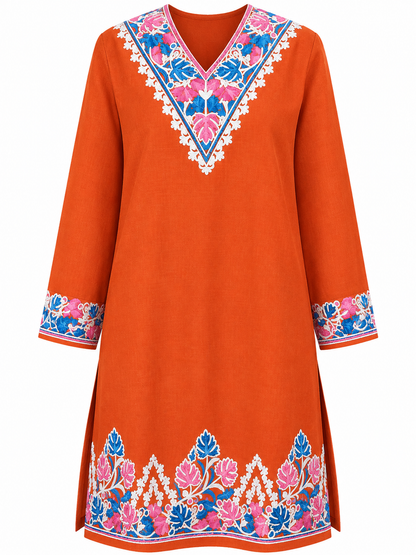 Kashmir Aari cotton Co-Ord Set | Sassy Salmon