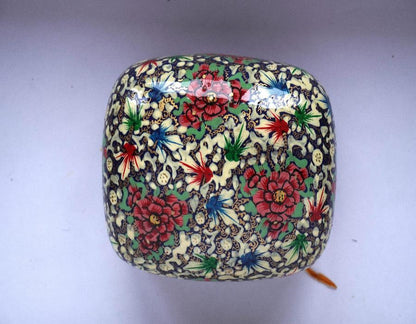 Beige Flower Paper Mache Box - KaarKash