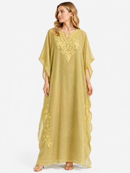 Golden Heritage Floral Embroidered Kaftan